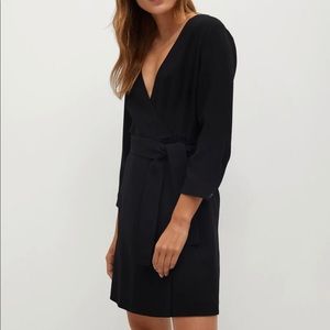 MANGO  belt wrap dress